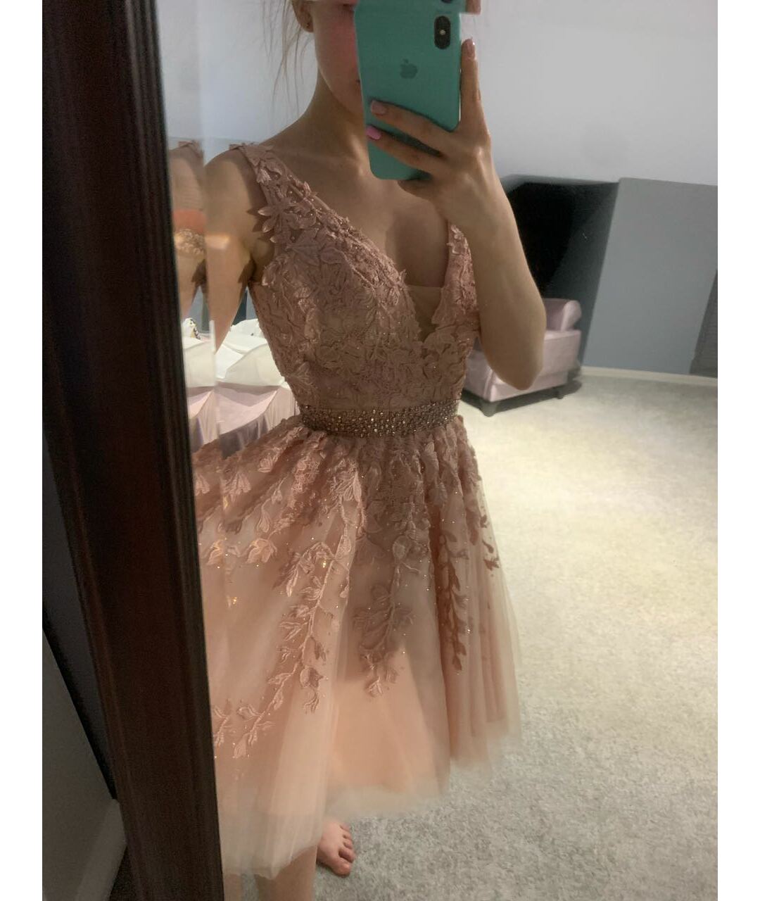 SHERRI HILL Розовое сетчатое вечернее платье, фото 7