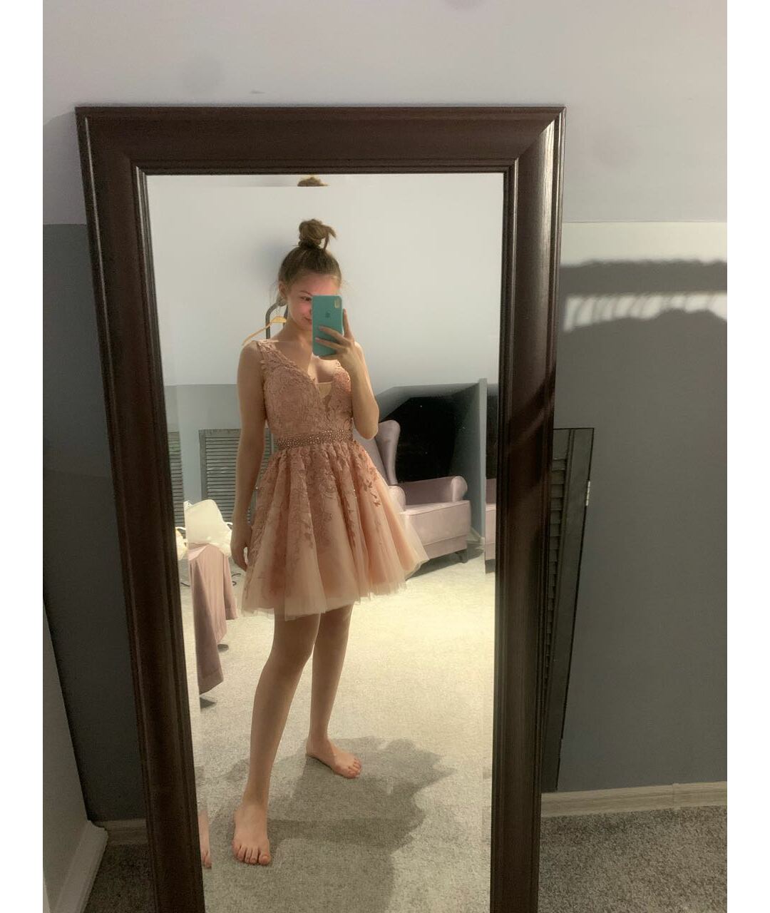 SHERRI HILL Розовое сетчатое вечернее платье, фото 6