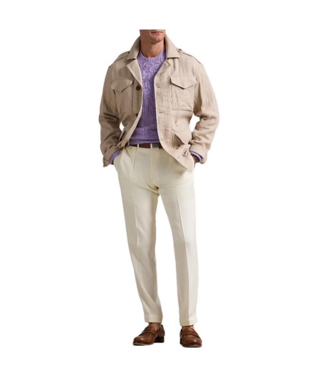 POLO RALPH LAUREN Бежевая хлопковая куртка, фото 3