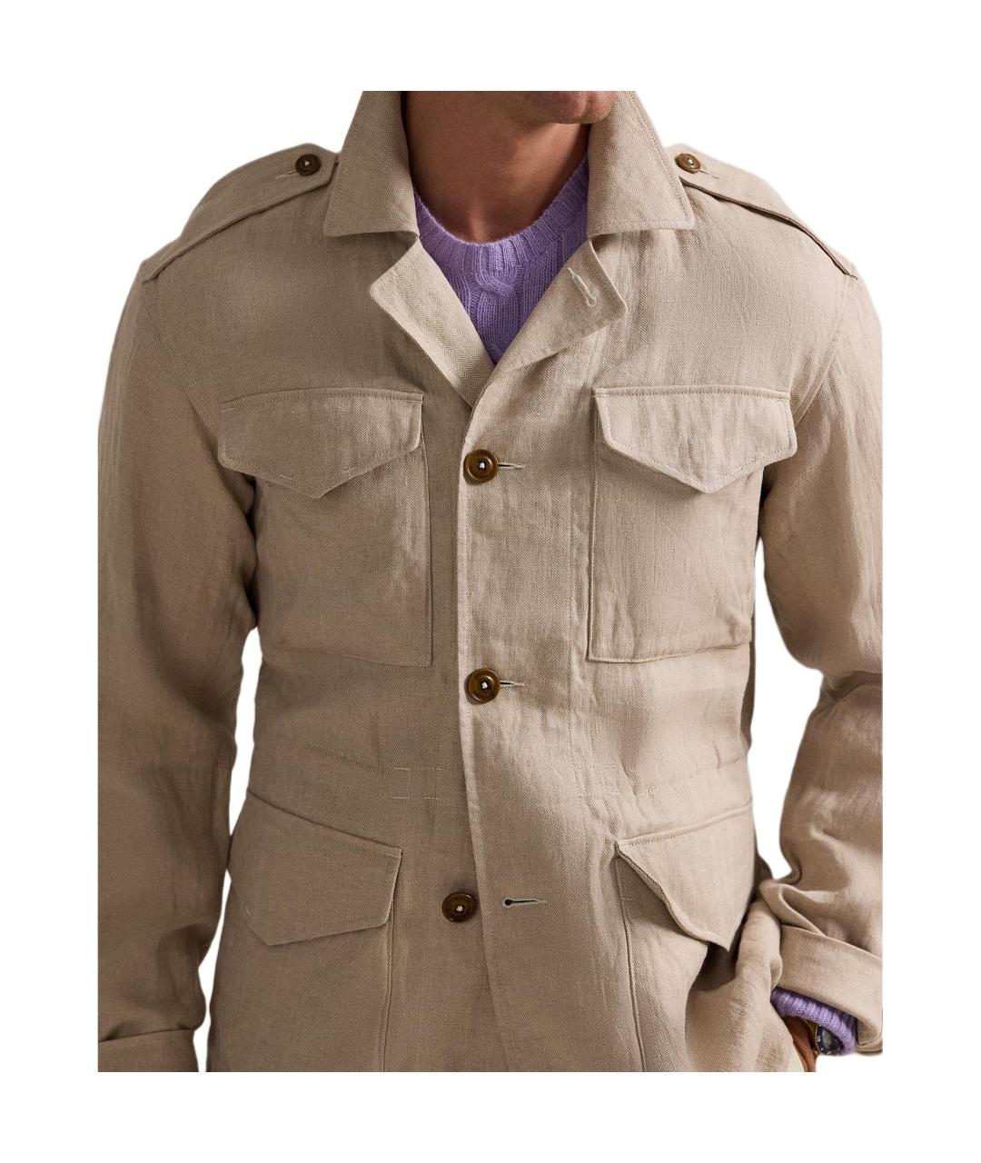 POLO RALPH LAUREN Бежевая хлопковая куртка, фото 5