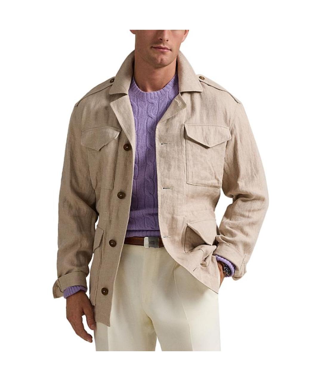 POLO RALPH LAUREN Бежевая хлопковая куртка, фото 2