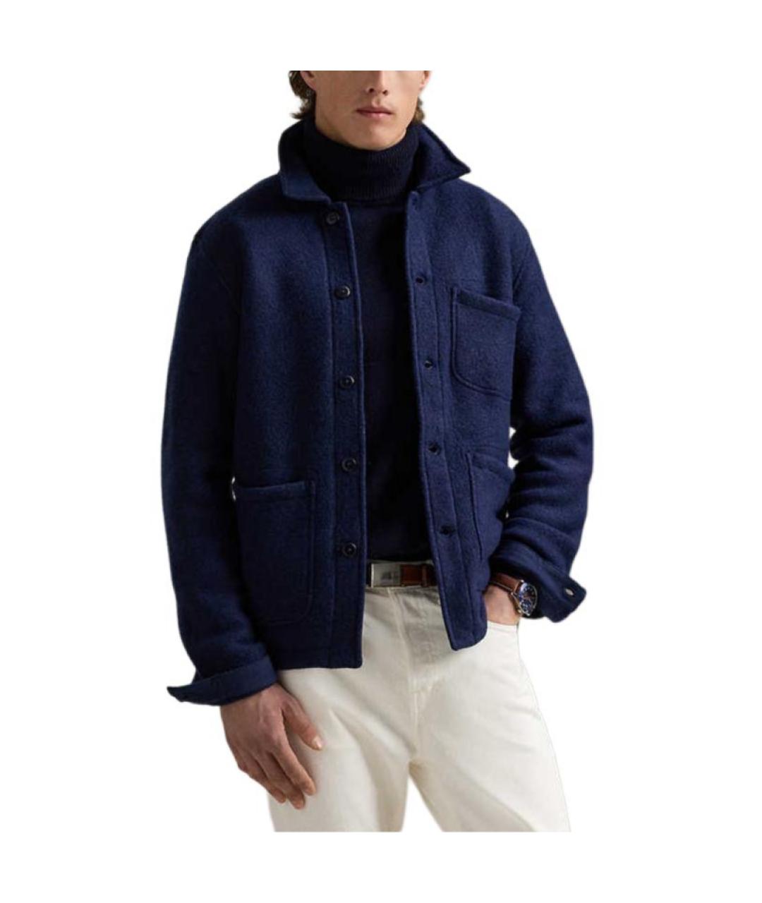 POLO RALPH LAUREN Синяя шерстяная куртка, фото 3