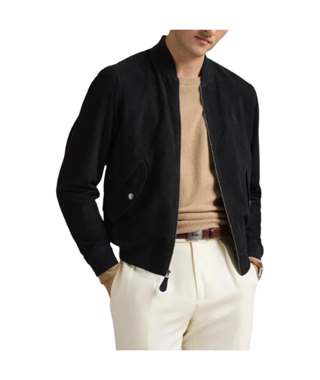 POLO RALPH LAUREN Темно-синяя замшевая куртка, фото 3