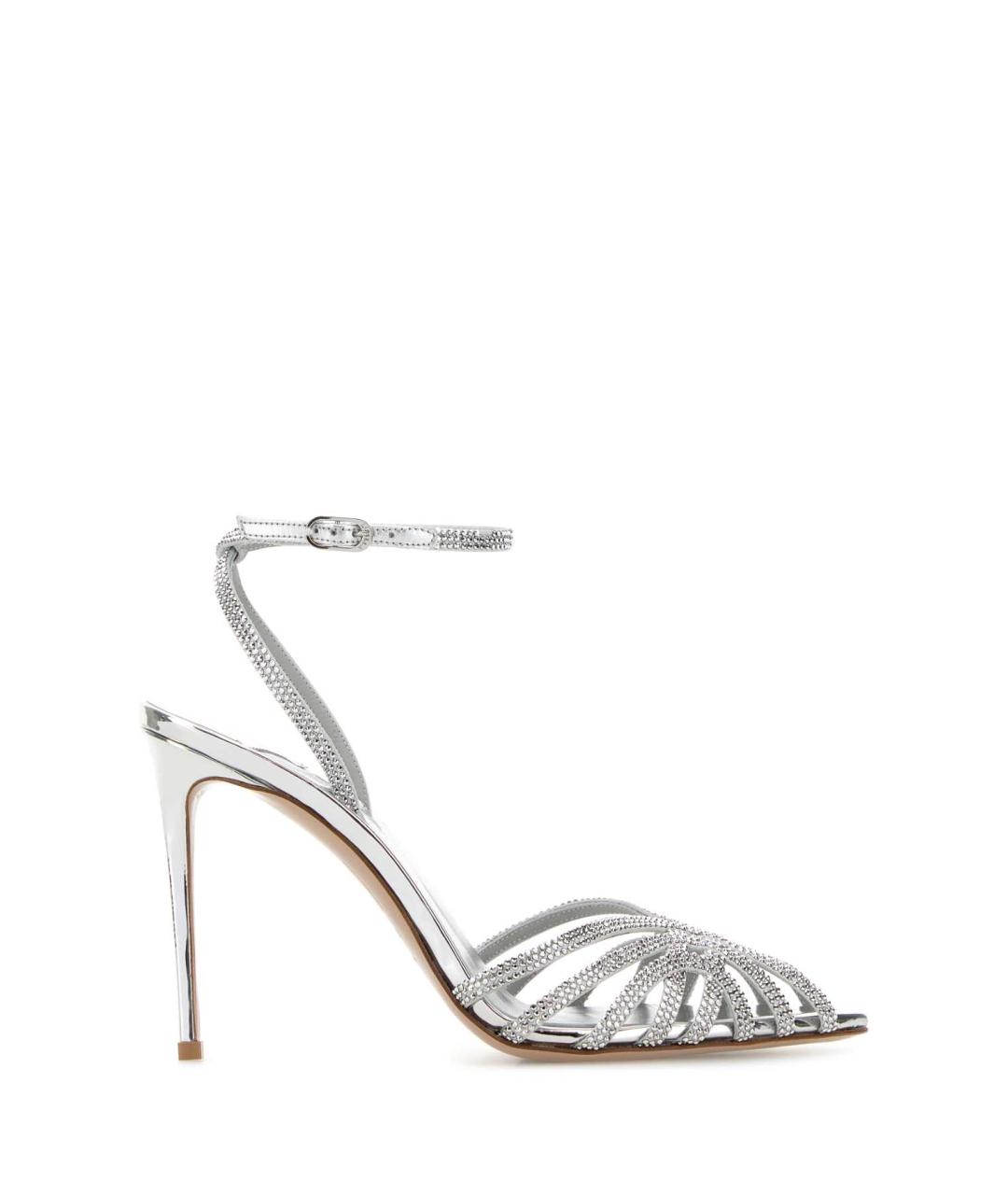 LE SILLA Серебряные кожаные босоножки, фото 1