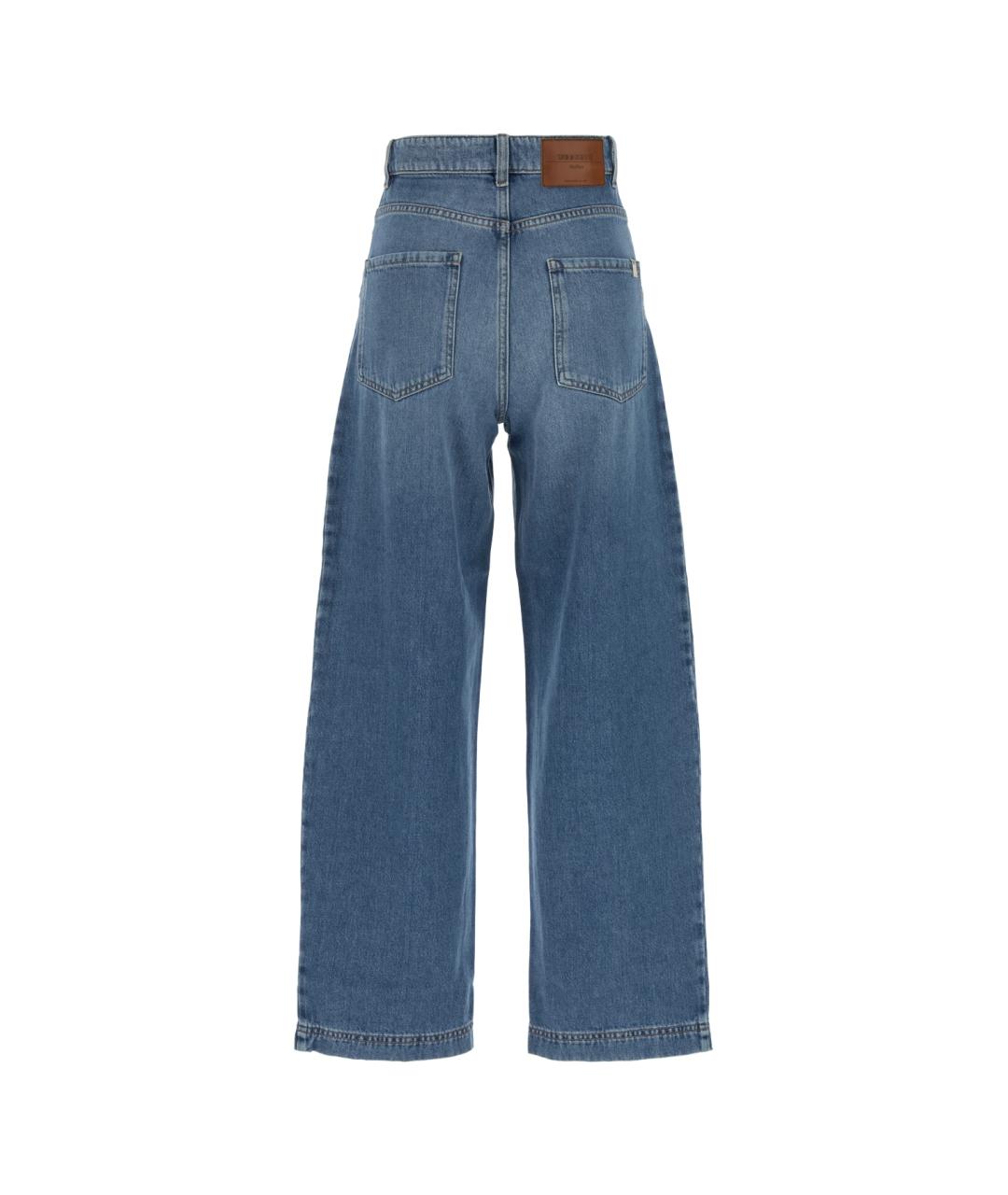 WEEKEND MAX MARA Темно-синие хлопковые джинсы клеш, фото 2