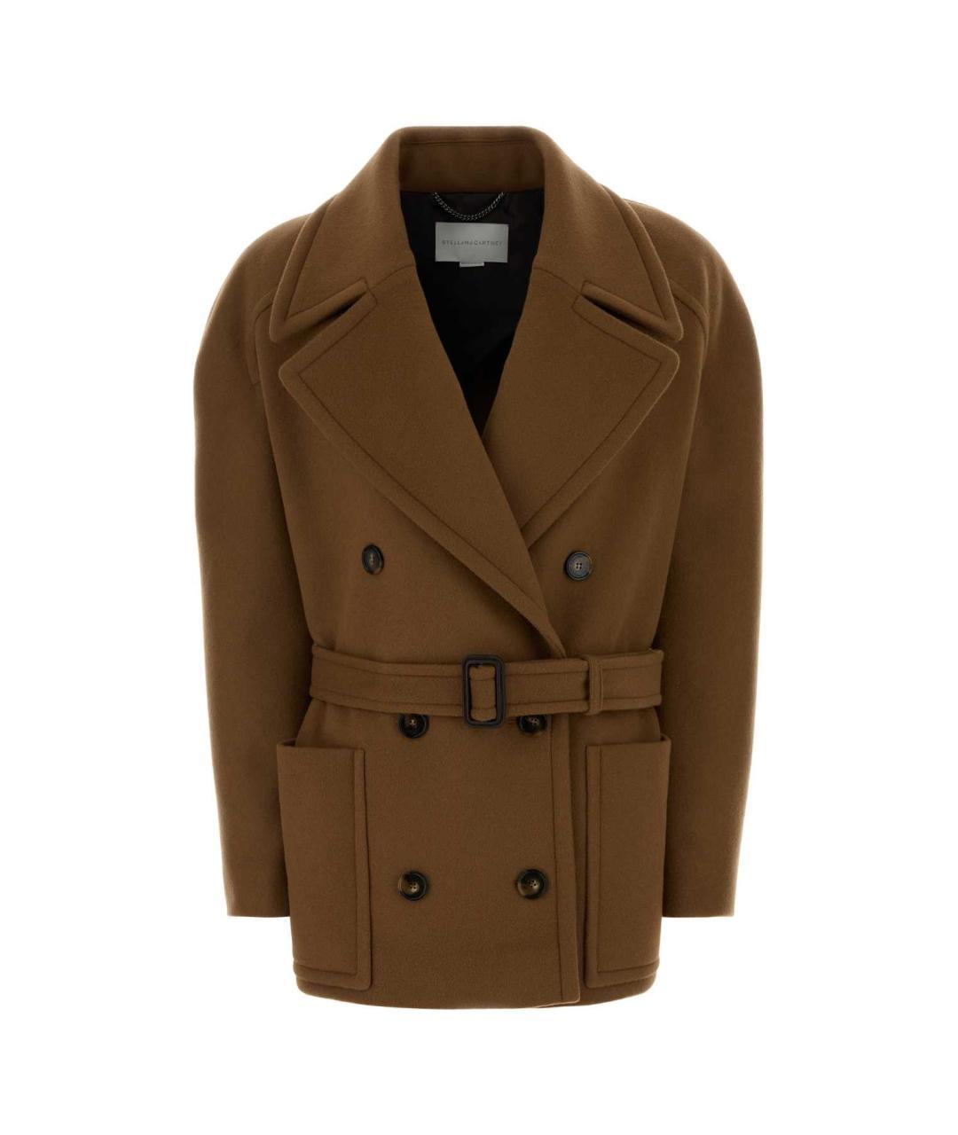 STELLA MCCARTNEY Коричневое шерстяное пальто, фото 3