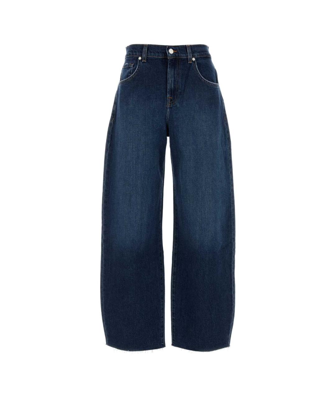 7 FOR ALL MANKIND Синие хлопковые прямые джинсы, фото 1