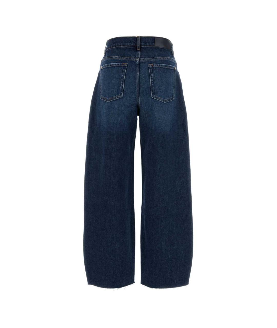 7 FOR ALL MANKIND Синие хлопковые прямые джинсы, фото 2