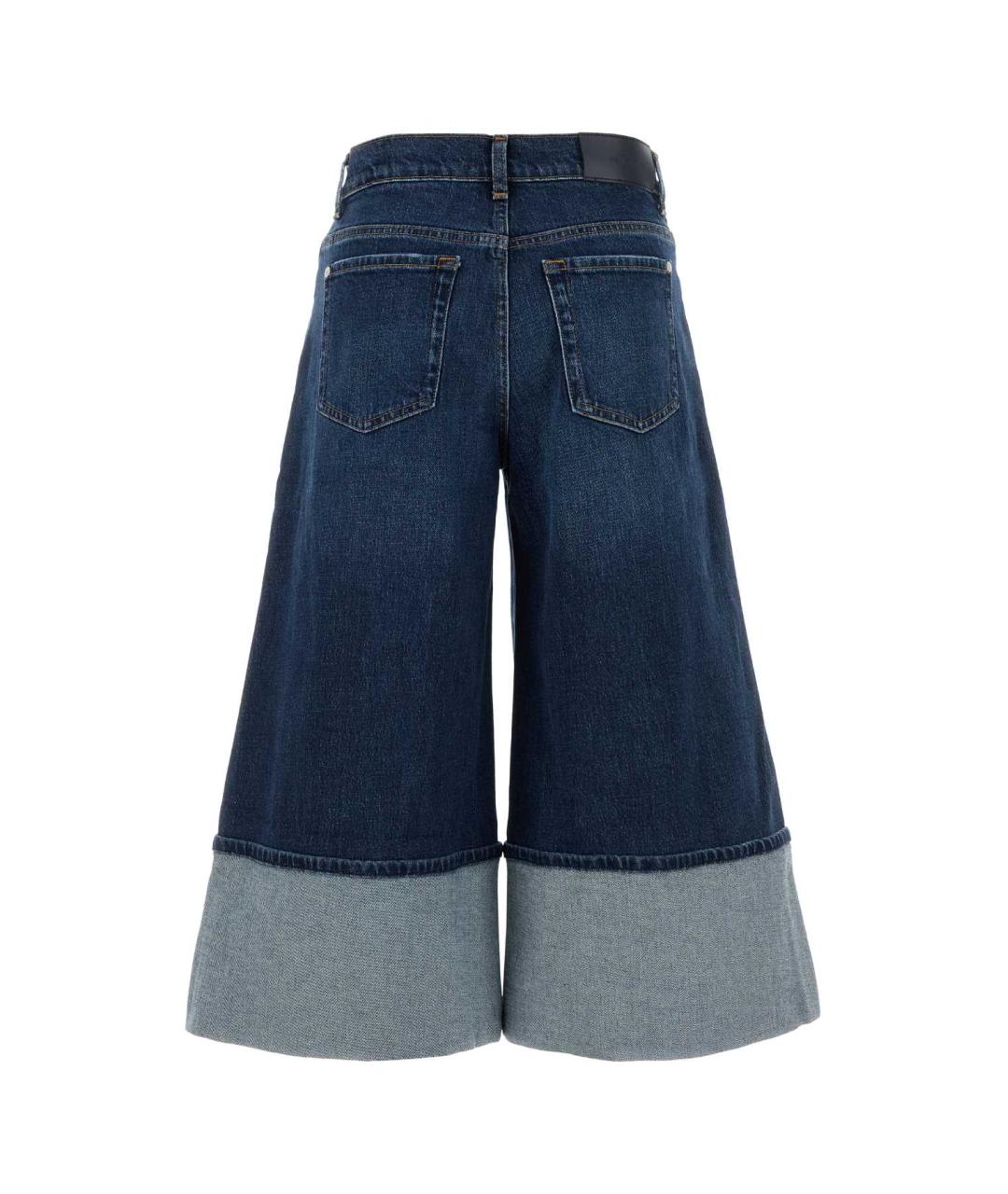 7 FOR ALL MANKIND Синие хлопковые джинсы клеш, фото 2