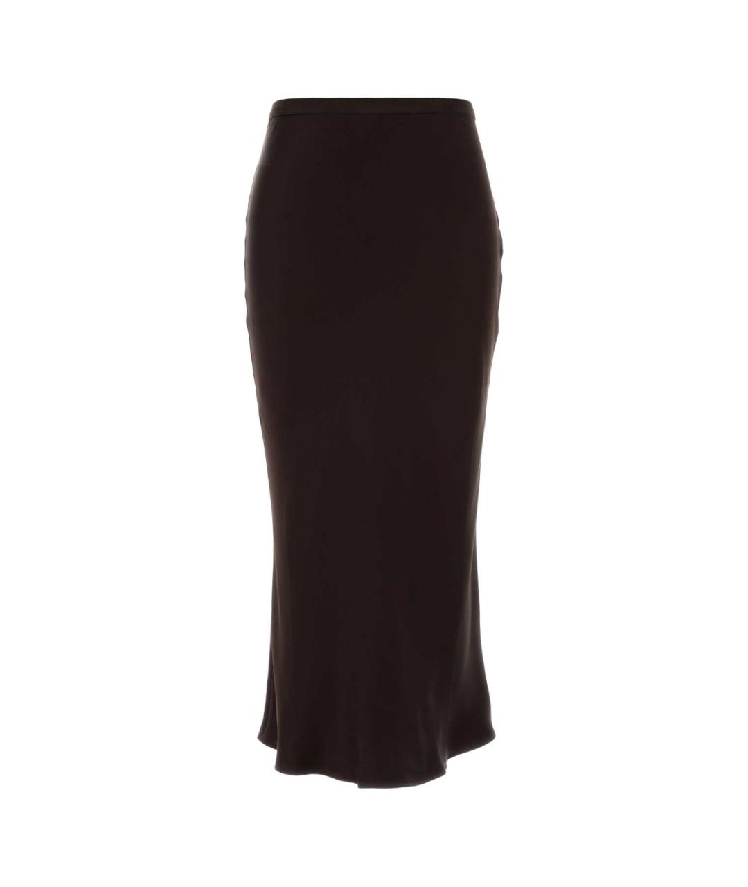 ANINE BING Коричневая шелковая юбка миди, фото 1