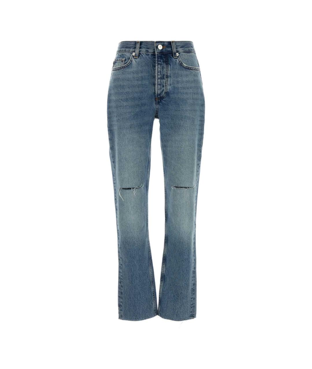 ANINE BING Голубые хлопковые прямые джинсы, фото 1