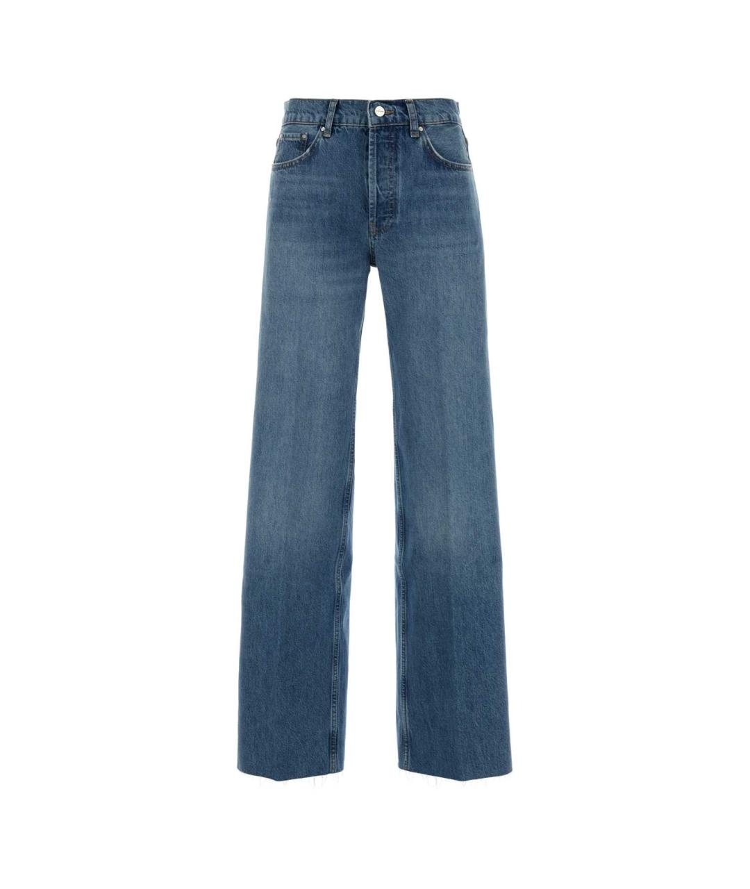 ANINE BING Синие хлопковые прямые джинсы, фото 1