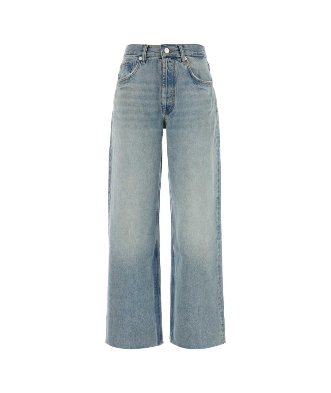 ANINE BING Голубые хлопковые прямые джинсы, фото 1