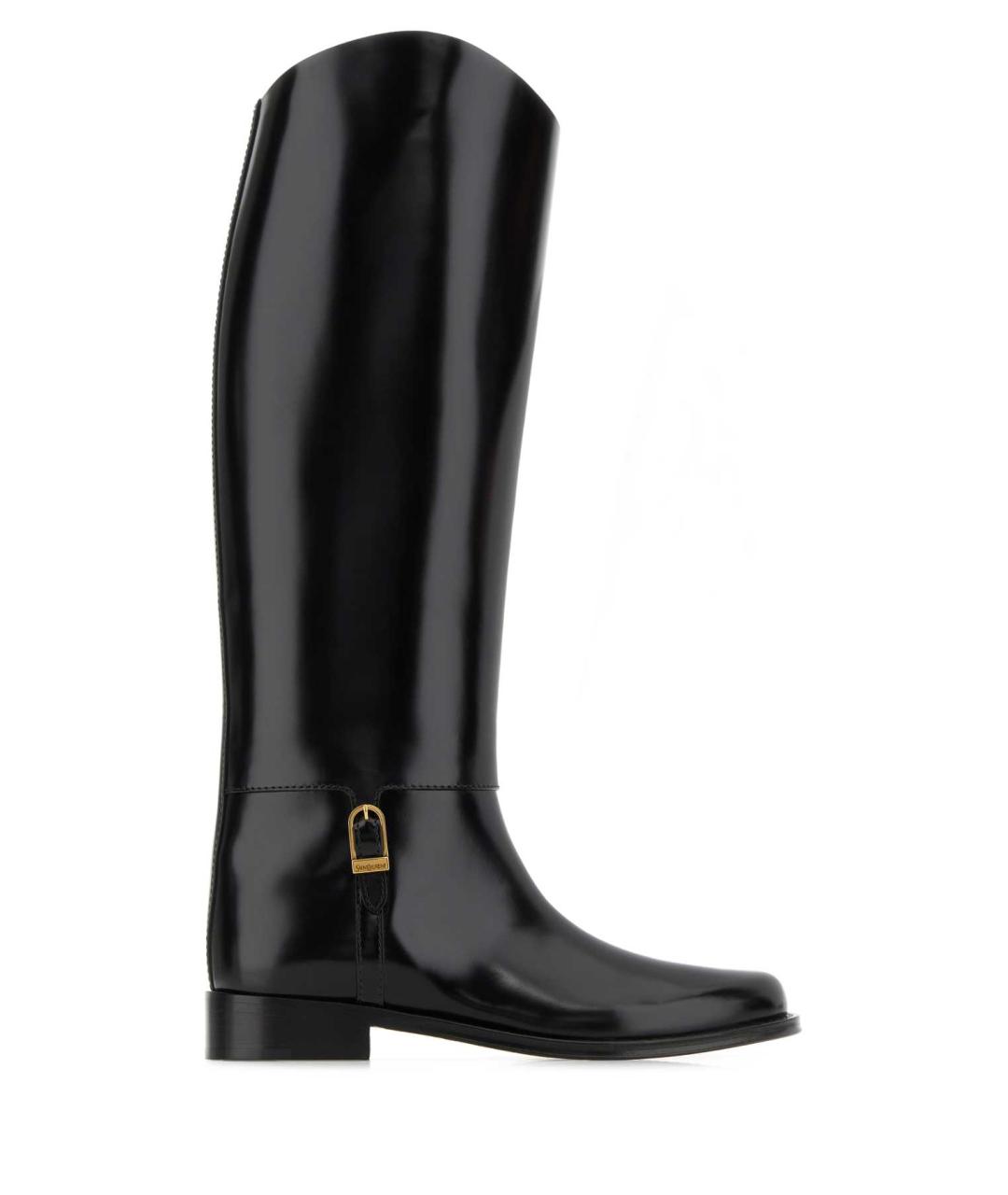 SAINT LAURENT Черные кожаные сапоги, фото 1