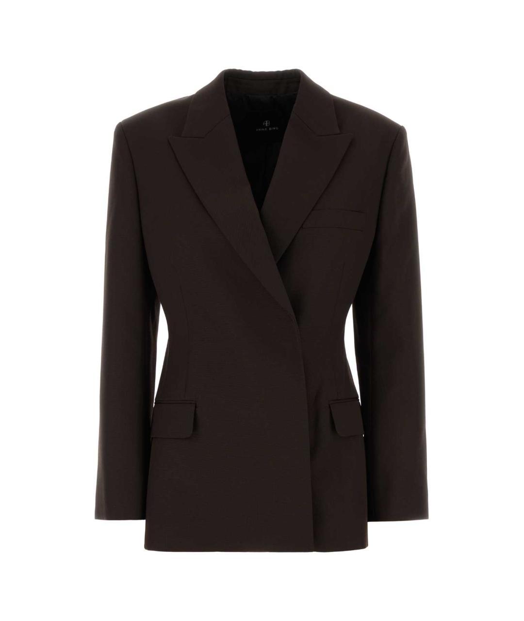 ANINE BING Коричневый полиэстеровый жакет/пиджак, фото 1