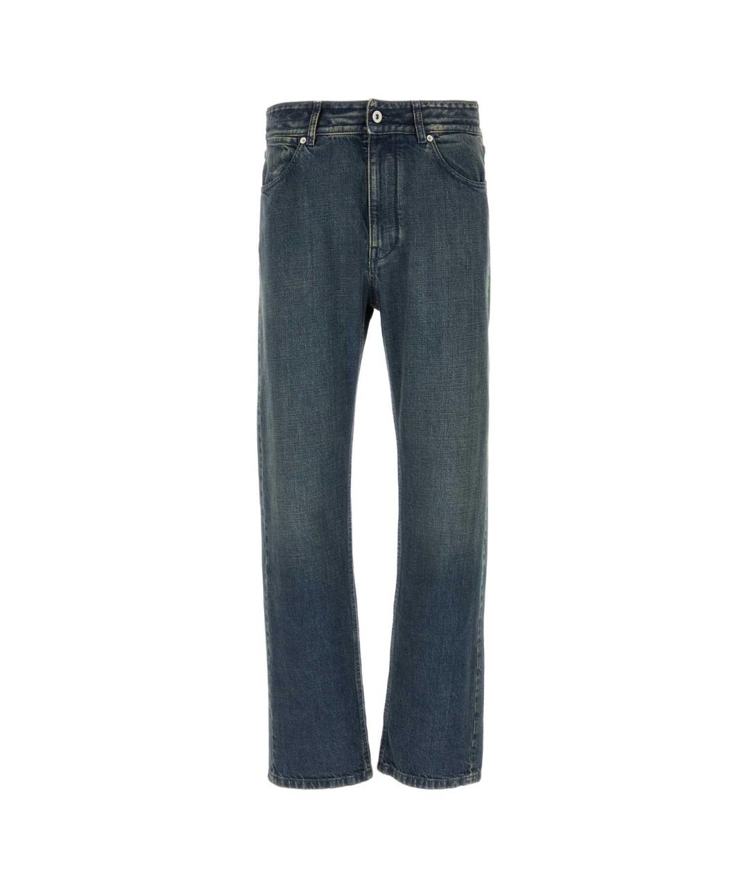 JIL SANDER Синие хлопковые прямые джинсы, фото 1