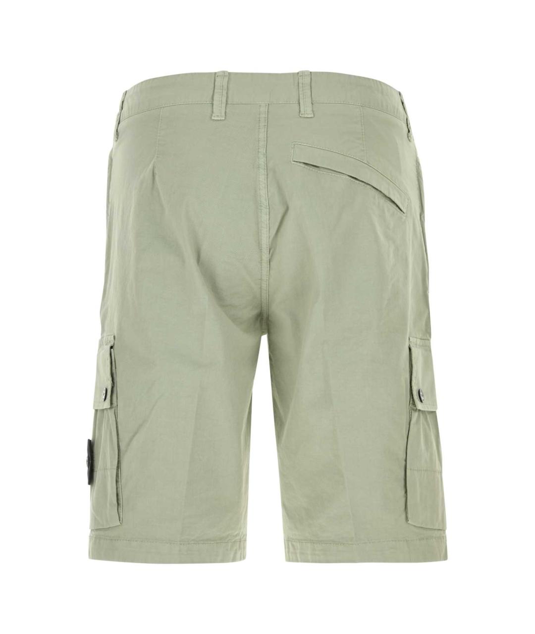 STONE ISLAND Зеленые хлопковые шорты, фото 2