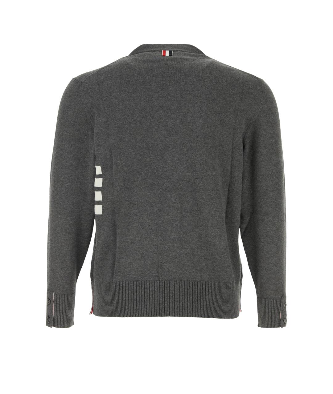 THOM BROWNE Серый кашемировый кардиган, фото 2