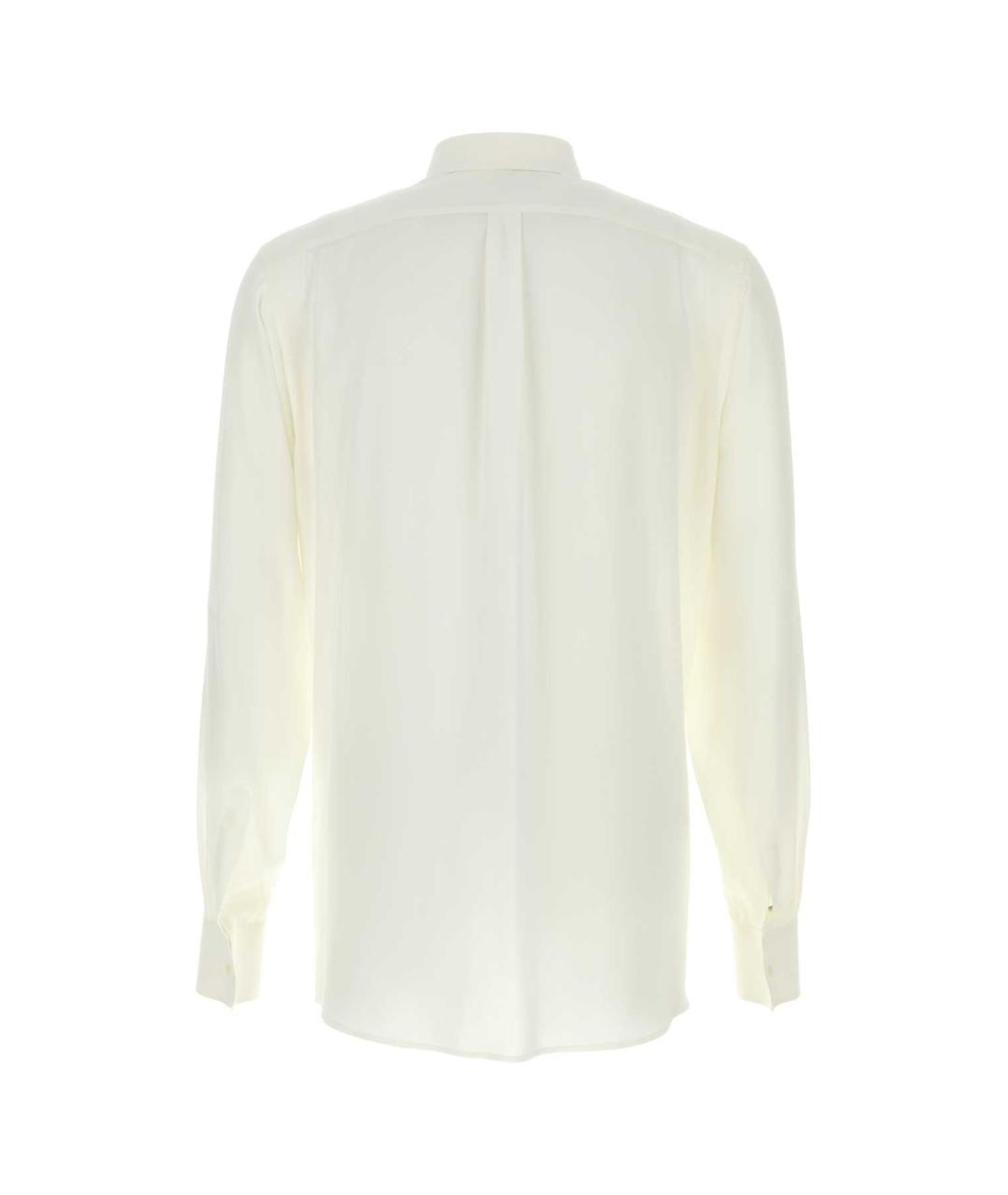 DOLCE&GABBANA Белая шелковая классическая рубашка, фото 2