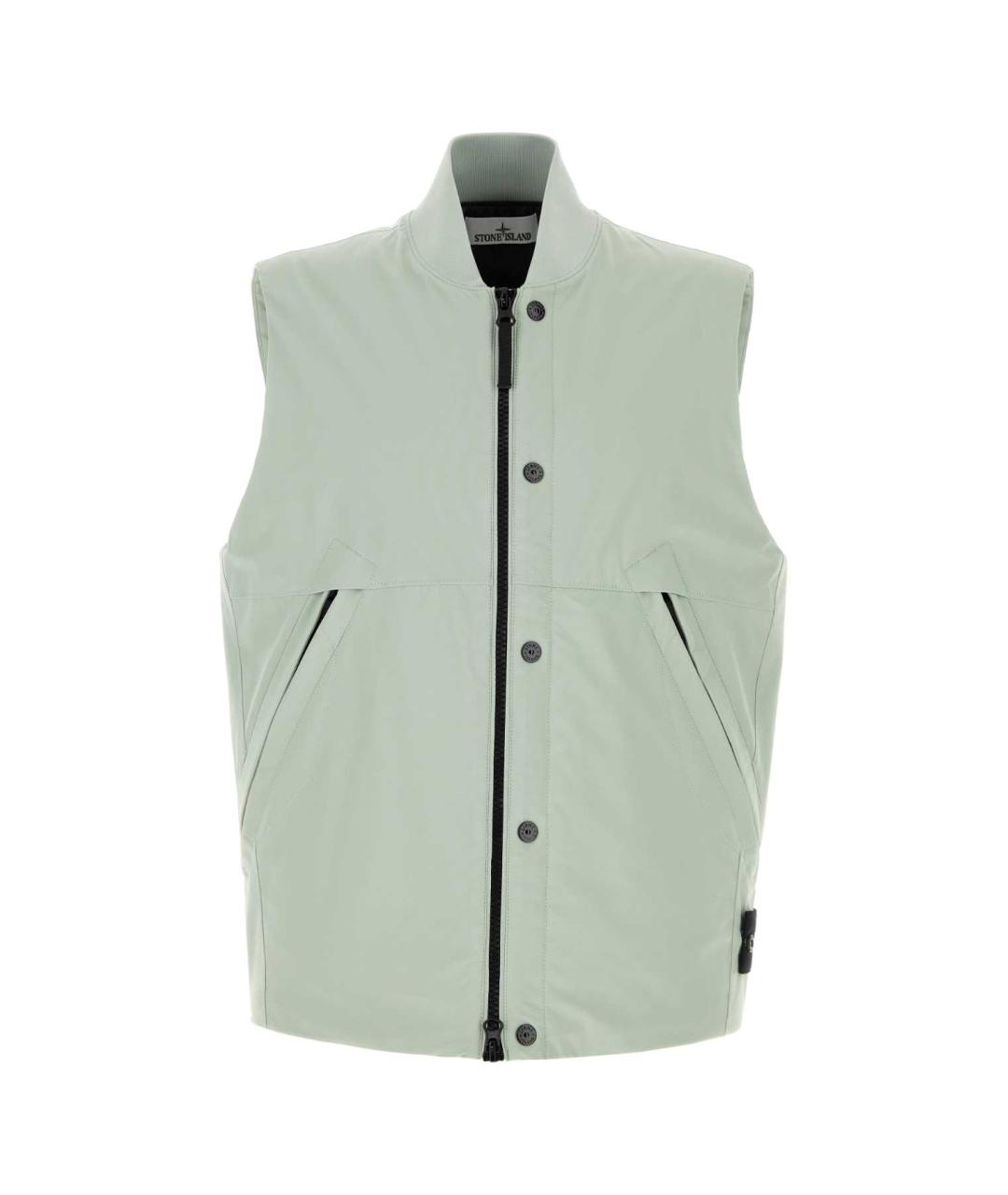 STONE ISLAND Зеленый полиэстеровый жилет, фото 1
