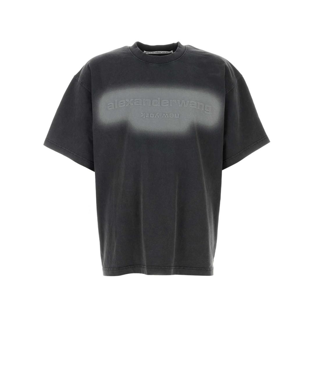 ALEXANDER WANG Антрацитовая хлопковая футболка, фото 1