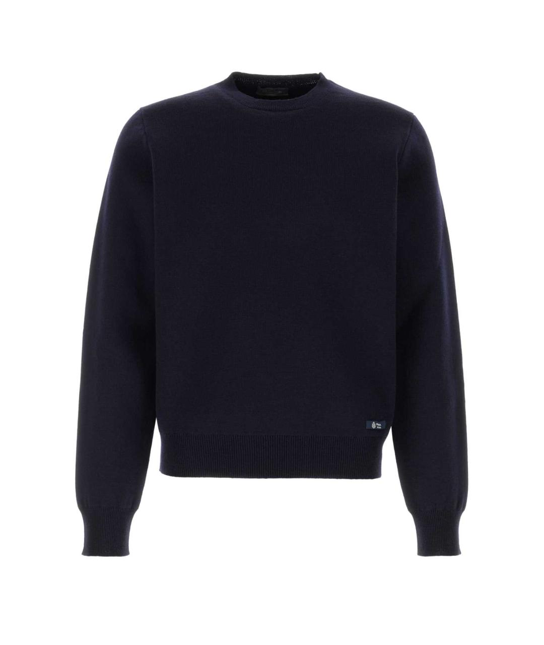 PRADA Темно-синий шерстяной джемпер / свитер, фото 1