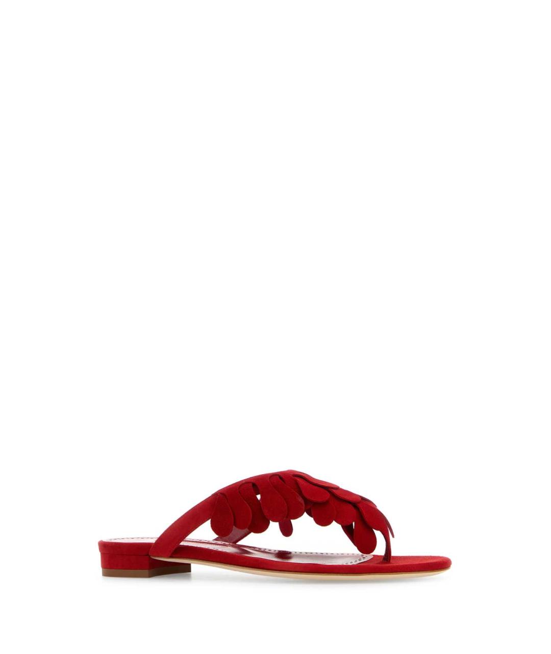 MANOLO BLAHNIK Красные кожаные шлепанцы, фото 2
