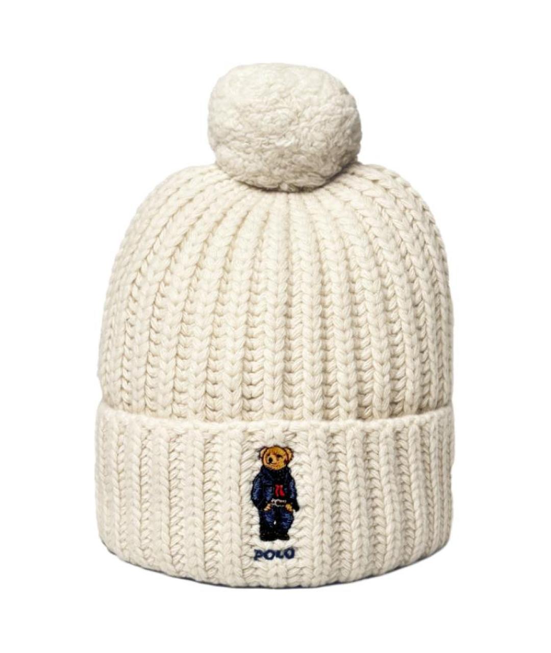 POLO RALPH LAUREN Бежевая шерстяная шапка, фото 4