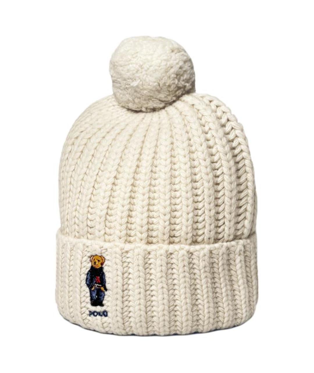 POLO RALPH LAUREN Бежевая шерстяная шапка, фото 1