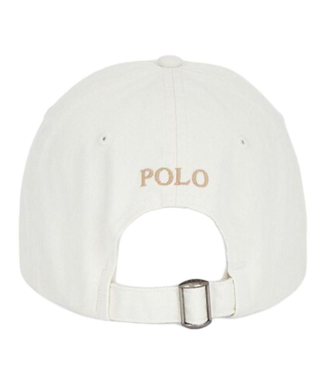 POLO RALPH LAUREN Белая хлопковая кепка/бейсболка, фото 2