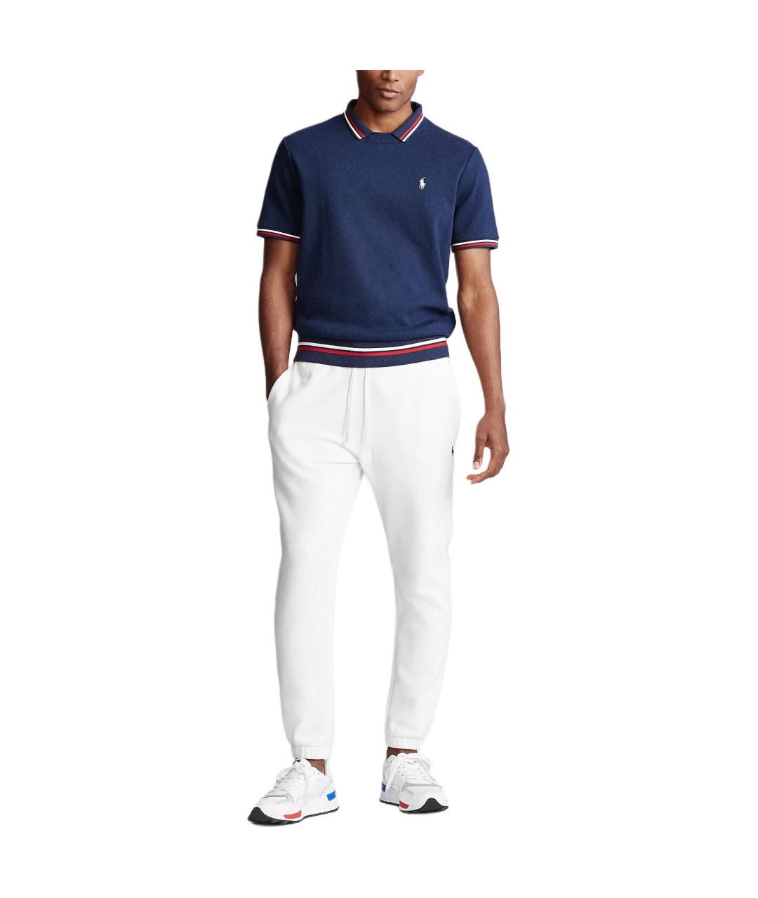 POLO RALPH LAUREN Темно-синее хлопковое поло с коротким рукавом, фото 2