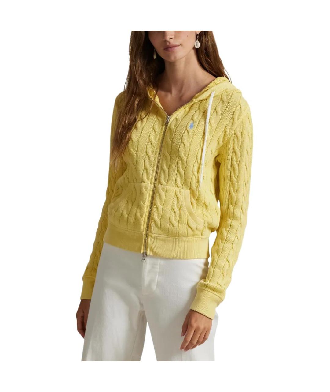 POLO RALPH LAUREN Желтый хлопковый джемпер / свитер, фото 3