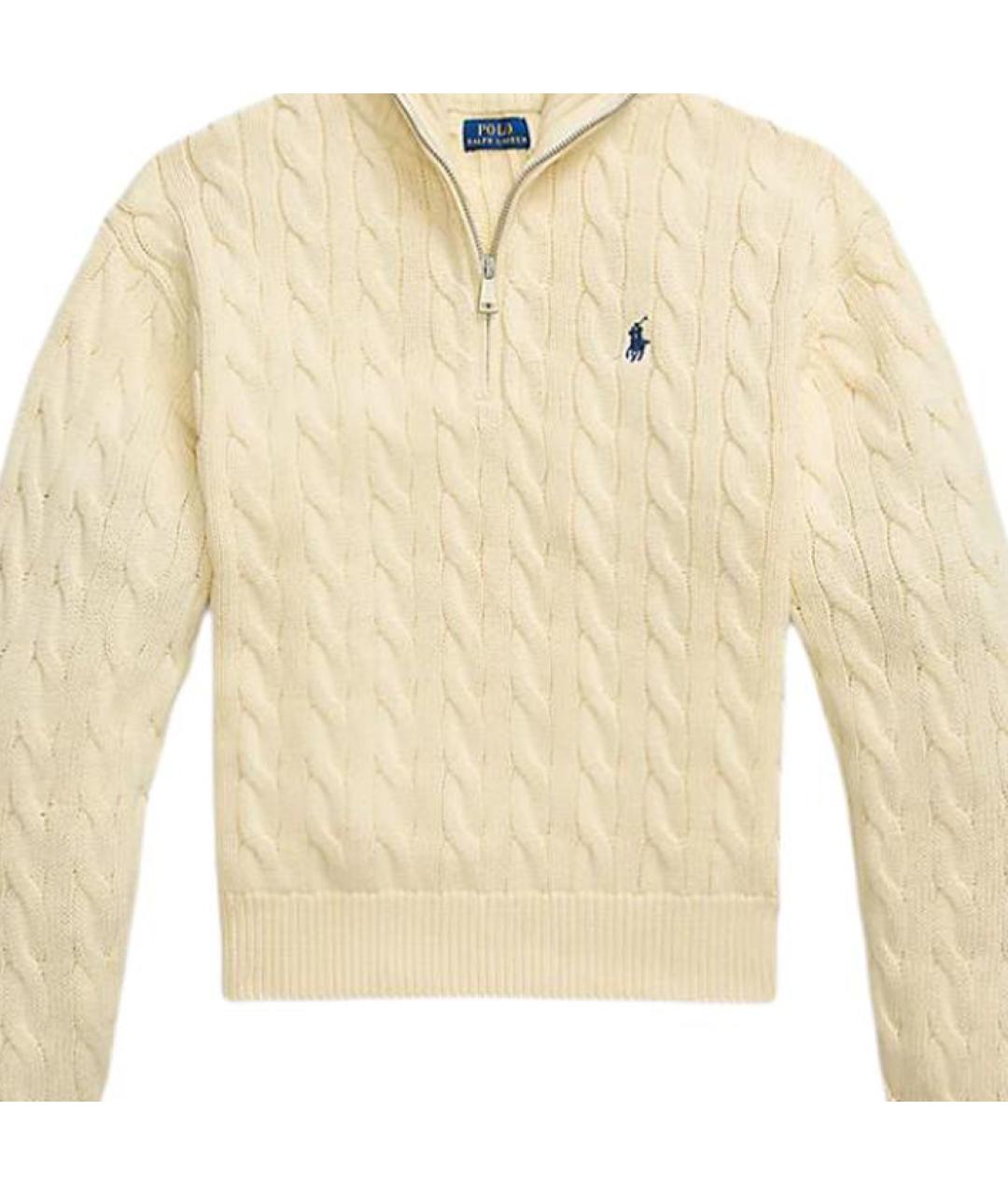 POLO RALPH LAUREN Бежевый хлопковый джемпер / свитер, фото 3