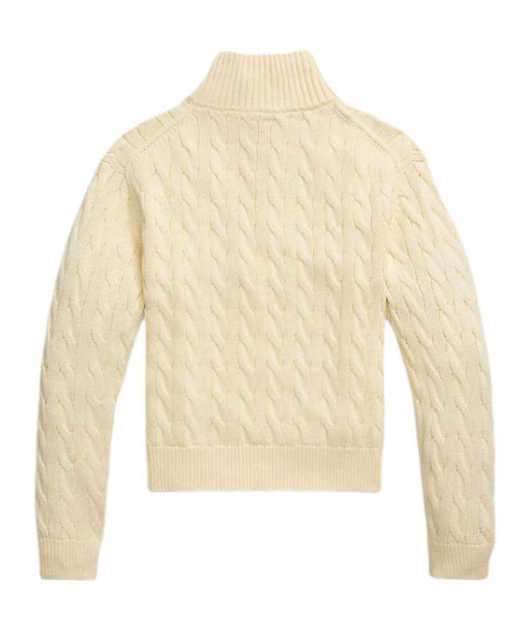 POLO RALPH LAUREN Бежевый хлопковый джемпер / свитер, фото 2