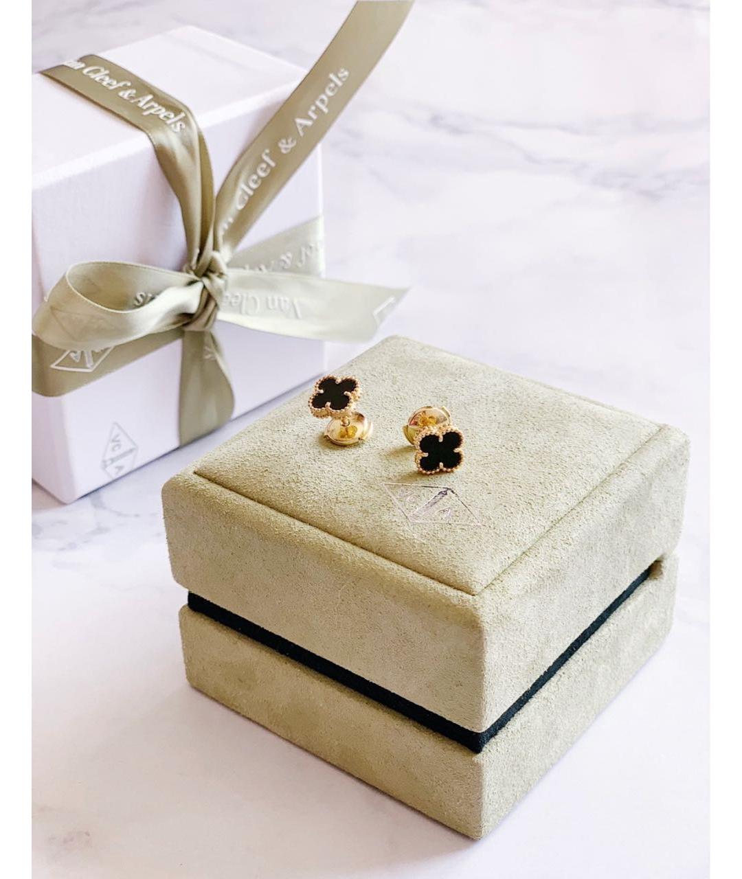 VAN CLEEF & ARPELS Черные серьги из желтого золота, фото 6