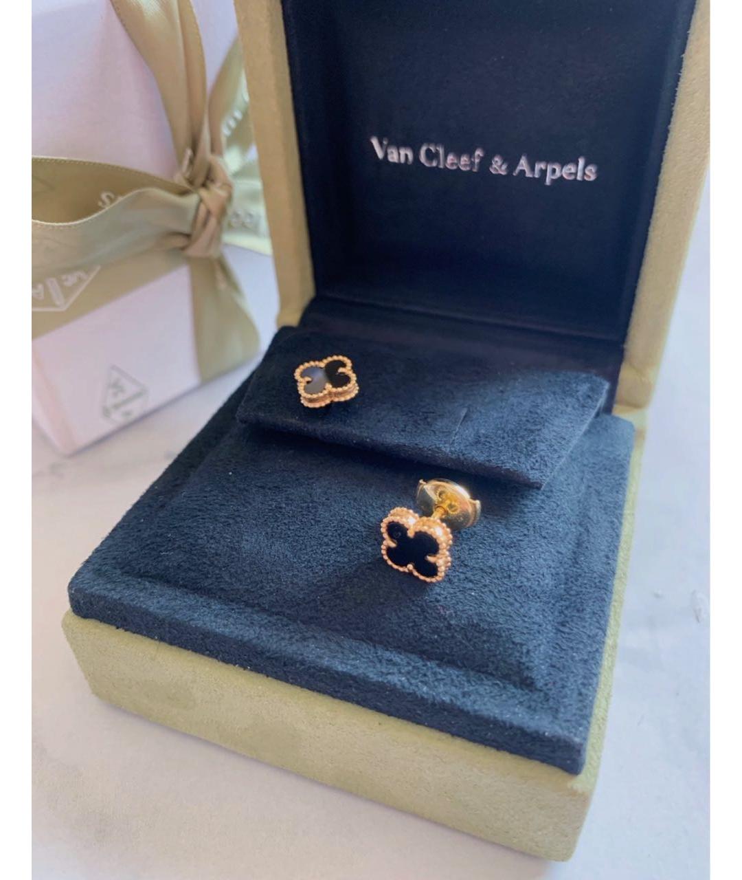VAN CLEEF & ARPELS Черные серьги из желтого золота, фото 7