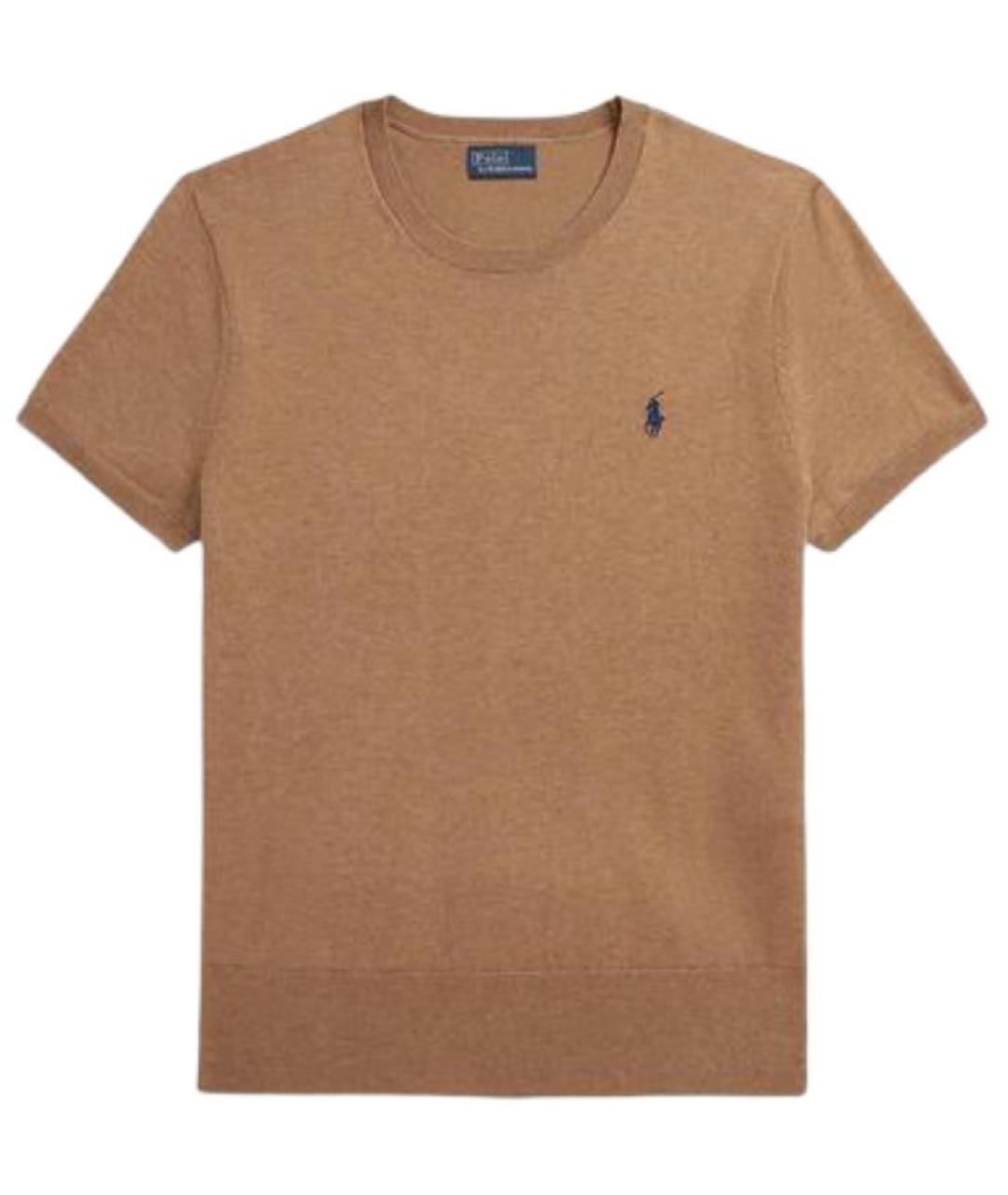 POLO RALPH LAUREN Коричневая хлопковая футболка, фото 1