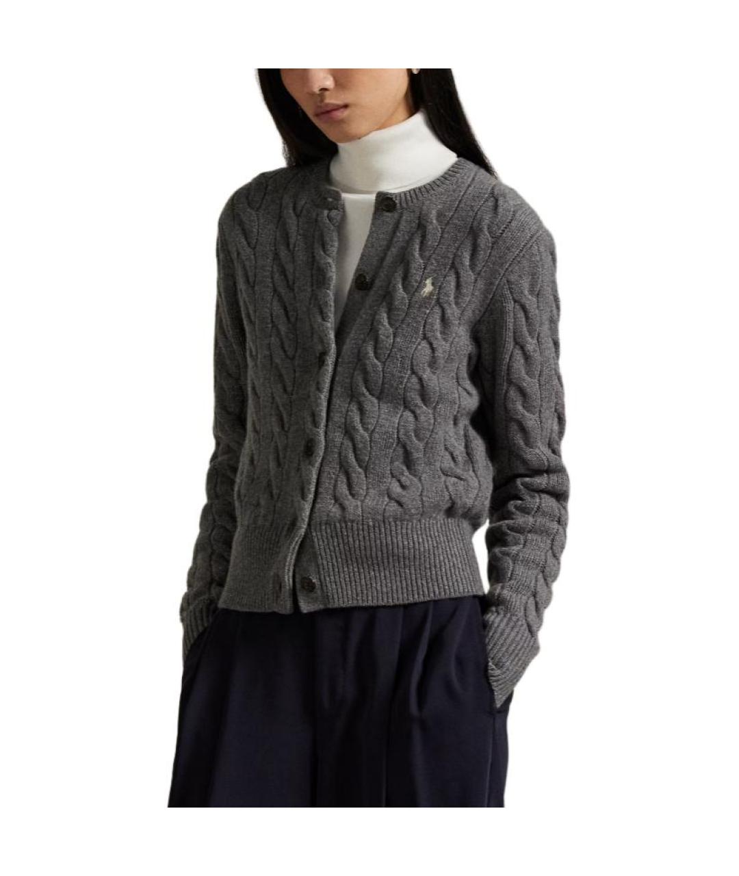 POLO RALPH LAUREN Серый шерстяной джемпер / свитер, фото 4