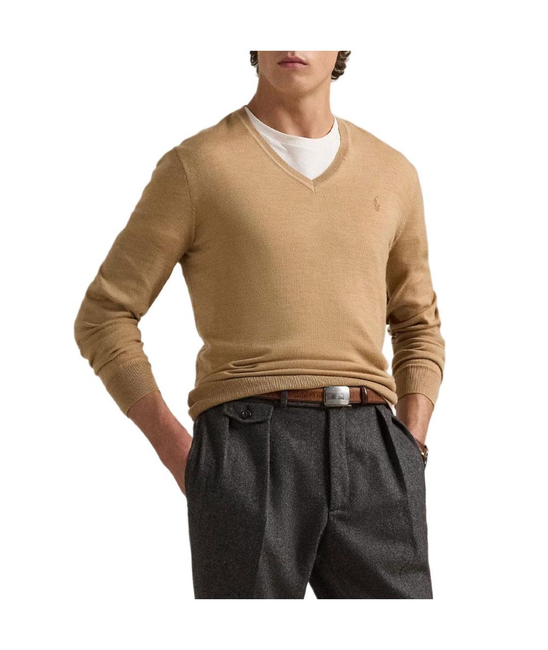 POLO RALPH LAUREN Бежевый джемпер / свитер, фото 4