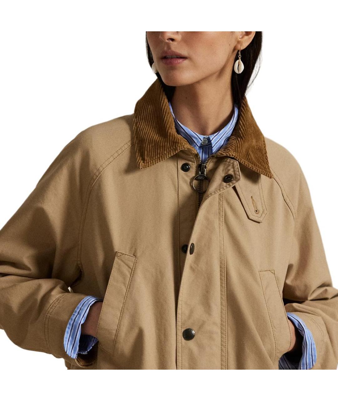 POLO RALPH LAUREN Бежевая хлопковая куртка, фото 4