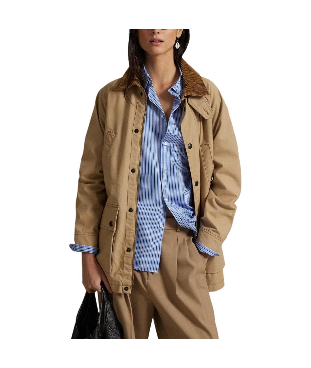 POLO RALPH LAUREN Бежевая хлопковая куртка, фото 2