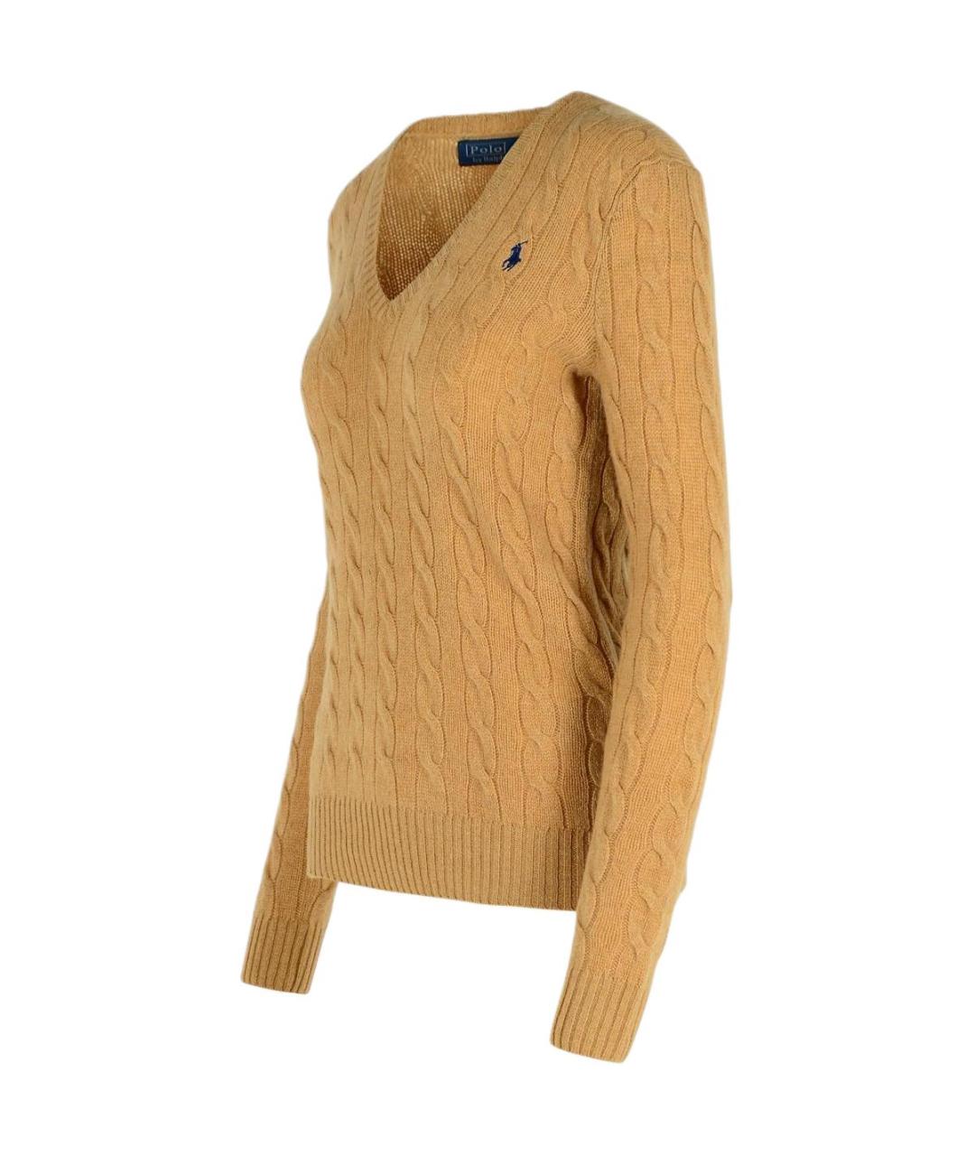 POLO RALPH LAUREN Бежевый шерстяной джемпер / свитер, фото 3