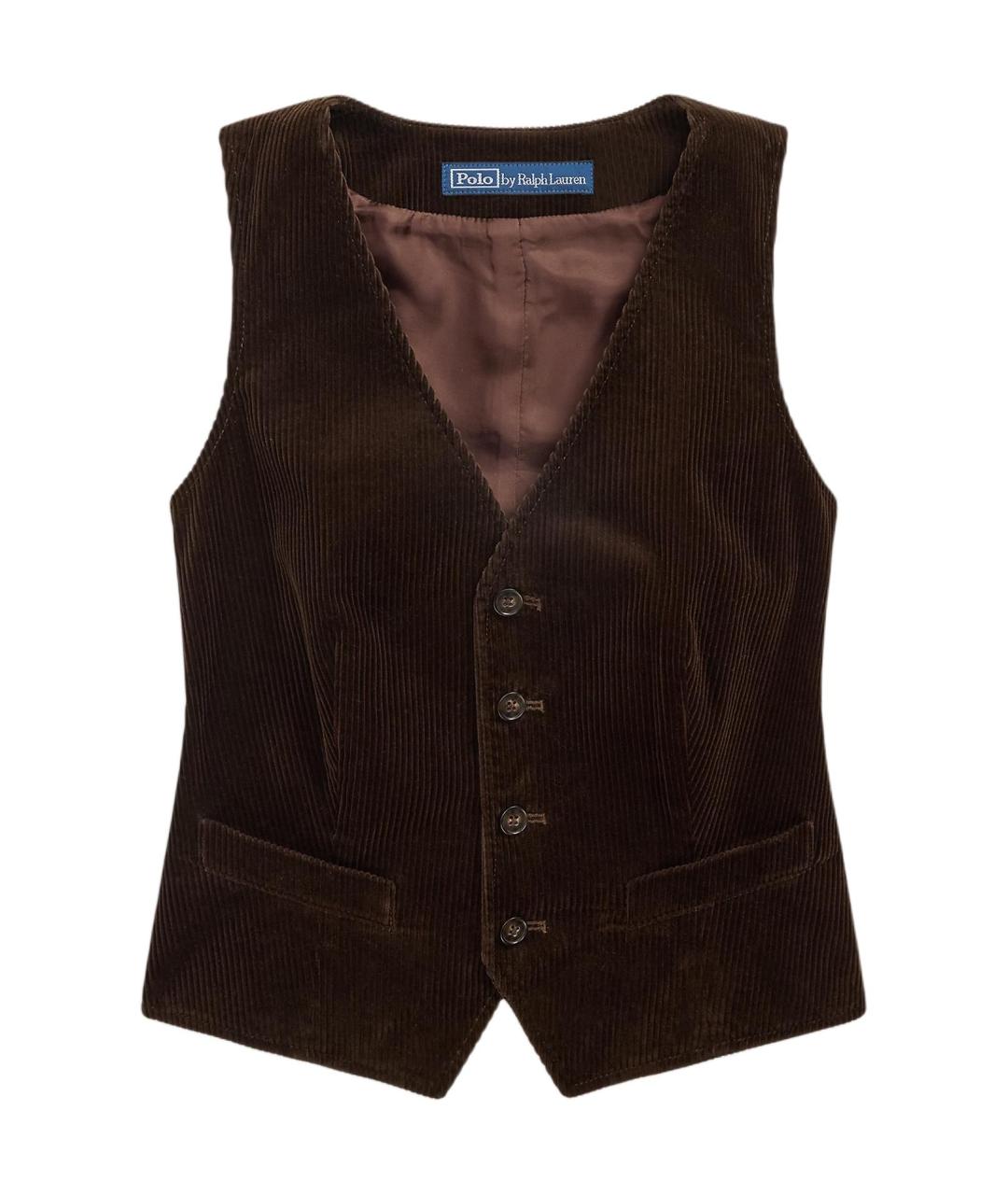 POLO RALPH LAUREN Коричневый хлопковый жилет, фото 1