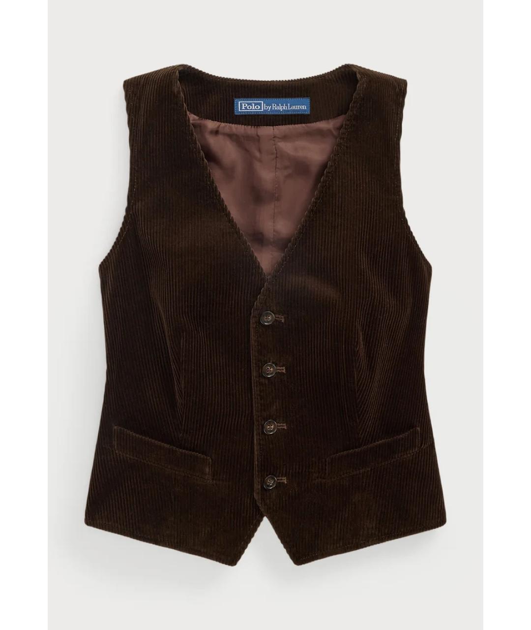 POLO RALPH LAUREN Коричневый хлопковый жилет, фото 3