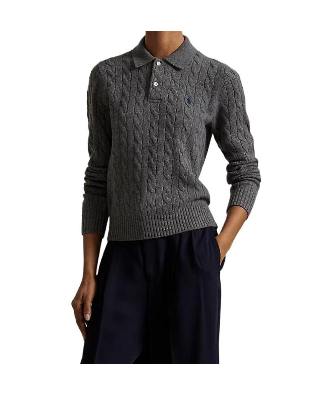 POLO RALPH LAUREN Серый хлопковый джемпер / свитер, фото 2