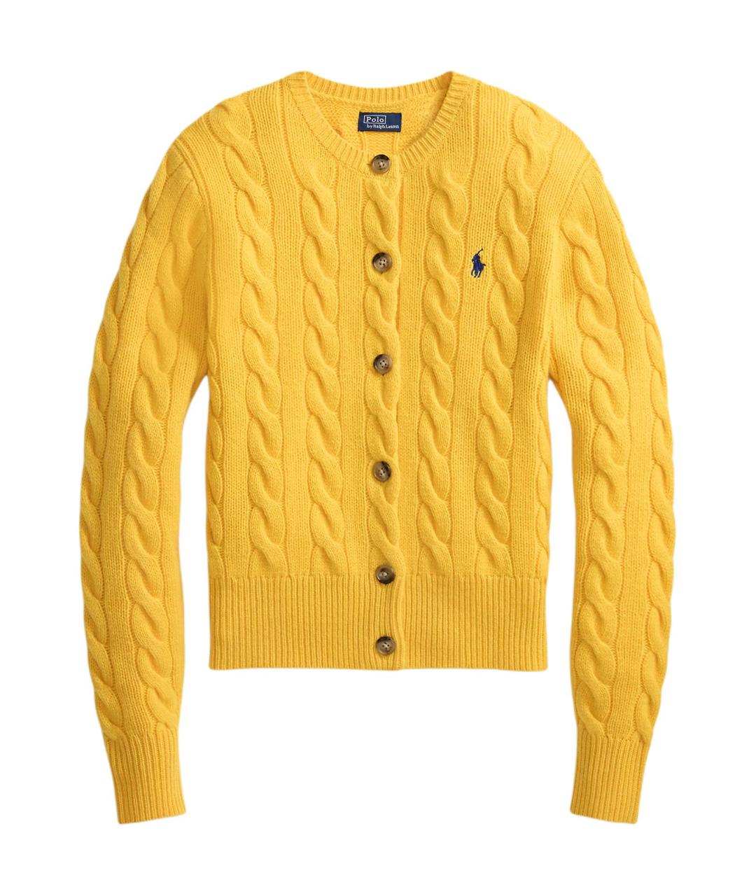 POLO RALPH LAUREN Желтый хлопковый джемпер / свитер, фото 1