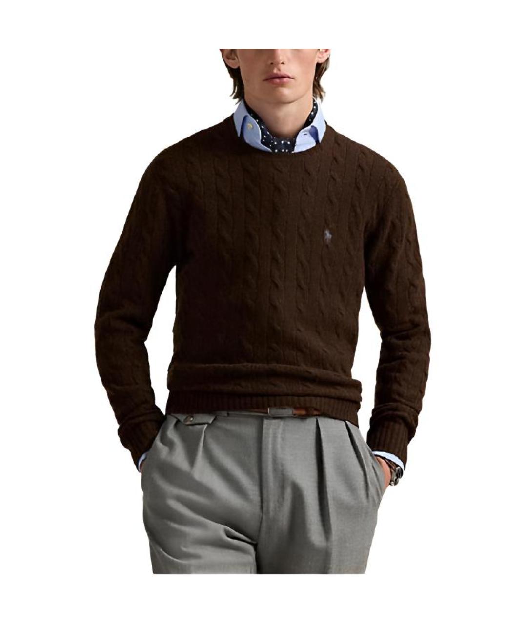 POLO RALPH LAUREN Коричневый джемпер / свитер, фото 3