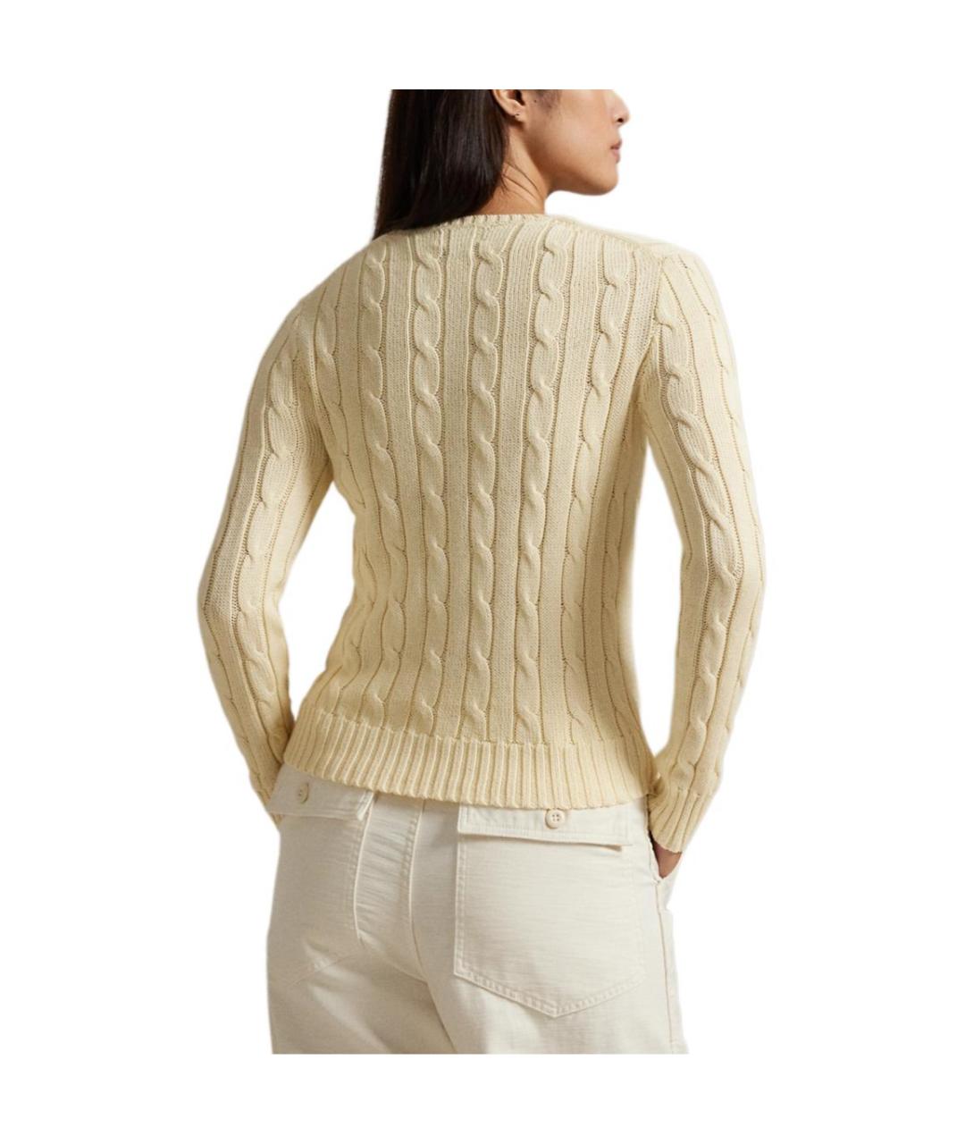 POLO RALPH LAUREN Бежевый хлопковый джемпер / свитер, фото 4