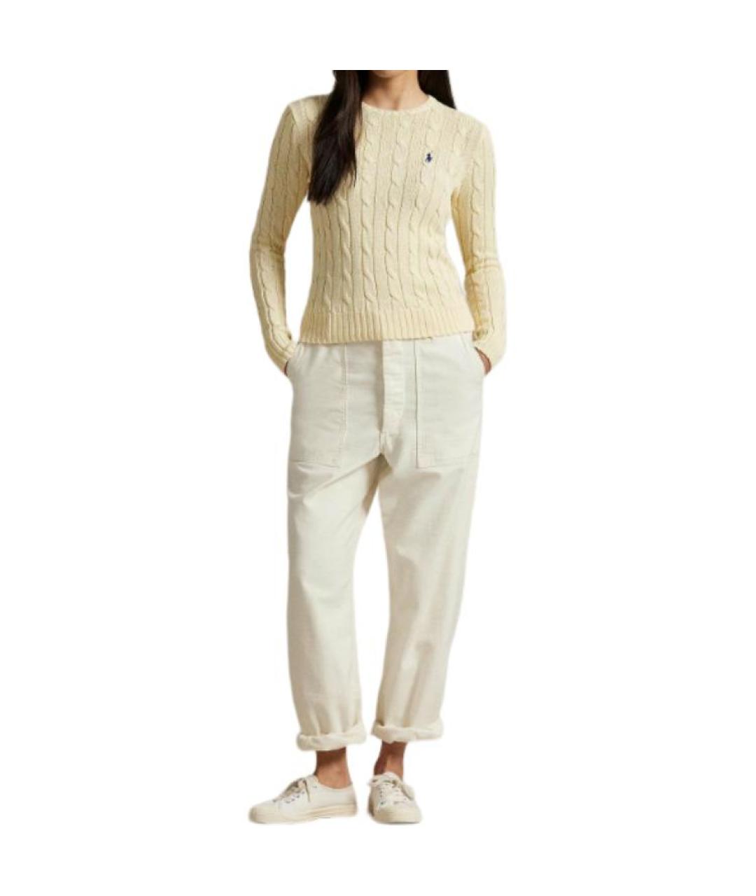 POLO RALPH LAUREN Бежевый хлопковый джемпер / свитер, фото 2