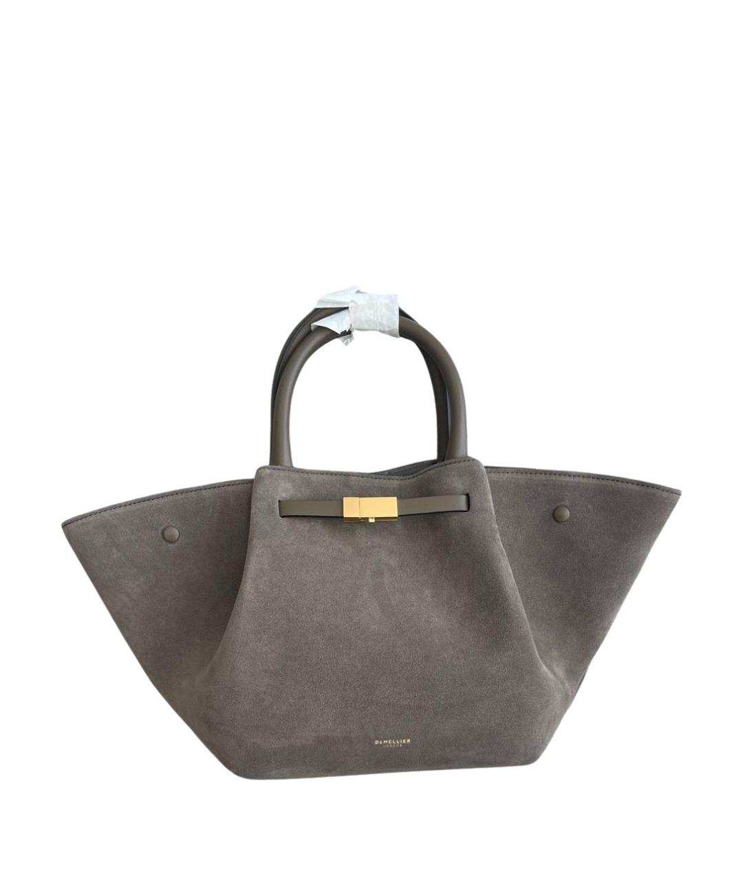 DEMELLIER Антрацитовая замшевая сумка с короткими ручками, фото 1